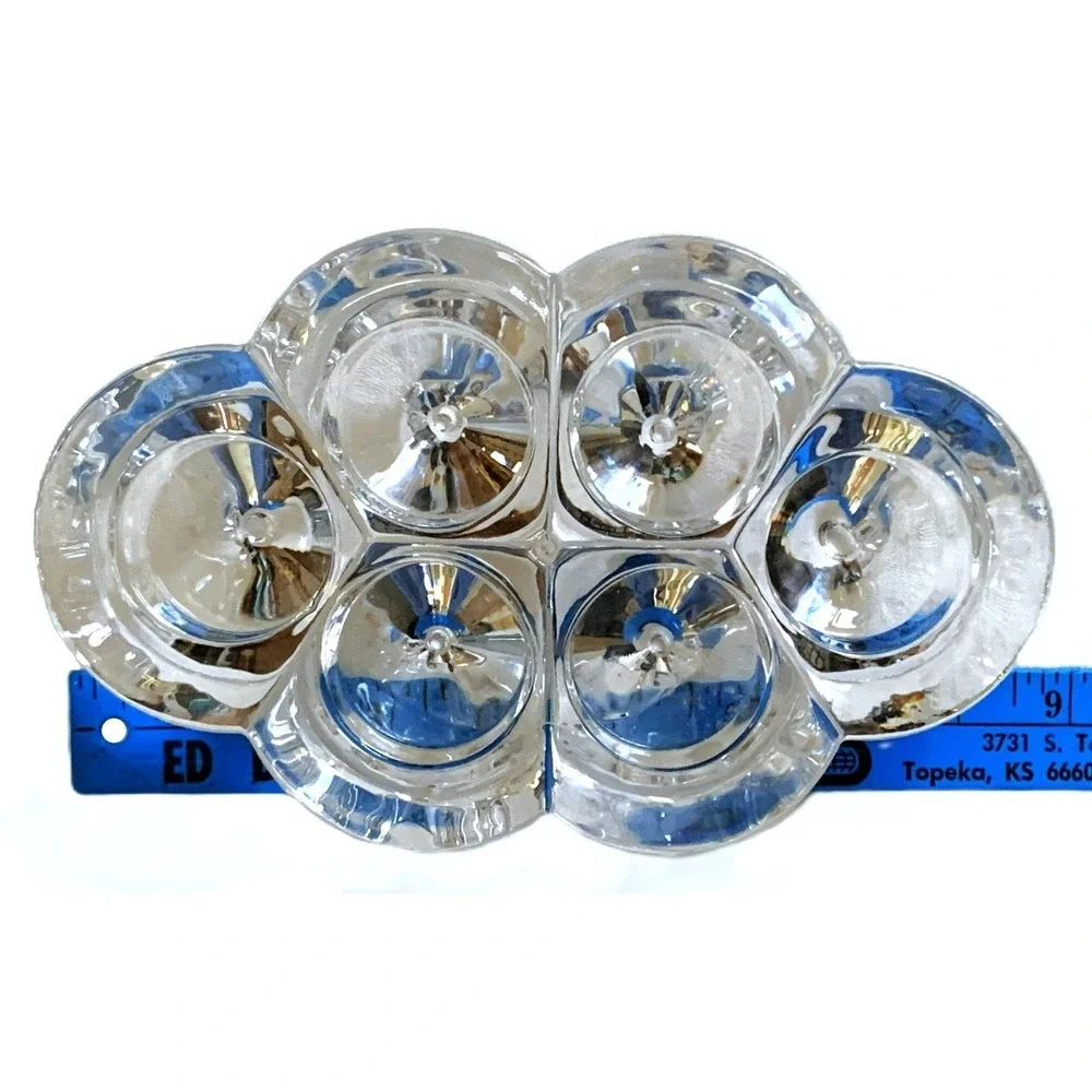 Swedish Design 3pc Console Set Crystal Glass Icicle 3, 6 cup Candle Holders READ